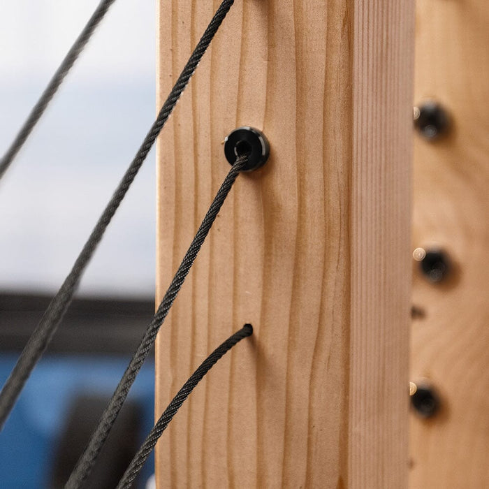 Black Deluxe Cable Rail Post Hole Cover Hardware Cable Bullet