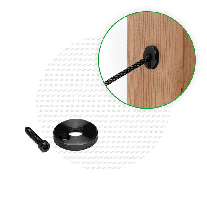 Cable Rail Post Hole Cover | Black Finish Hardware Cable Bullet Single Post Hole Cover