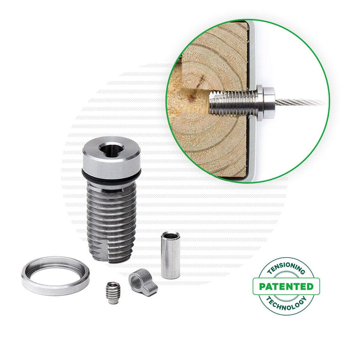 Cable Rail Tensioner Kit for Vinyl or Composite Post Sleeves Tensioners Cable Bullet Standard (1-1/2")