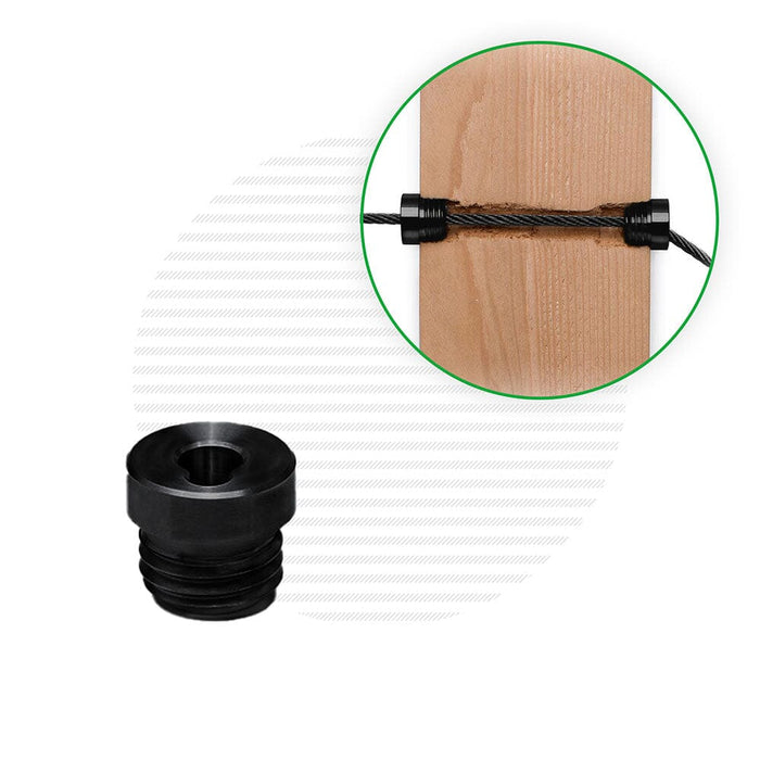 Deluxe Cable Rail Post Hole Cover | Black Finish Cable Bullet Single Post Hole Cover