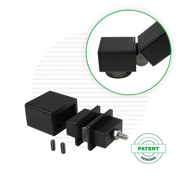 Signature Series Handrail Hinge for Stair Ends | Black Finish Handrail Cable Bullet