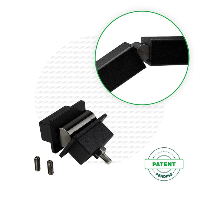 Signature Series Handrail Hinge for Stair Transitions | Black Finish Handrail Cable Bullet