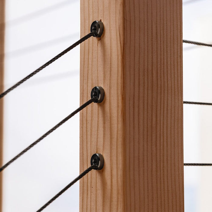 Black Deluxe Cable Rail Post Hole Cover Hardware Cable Bullet 
