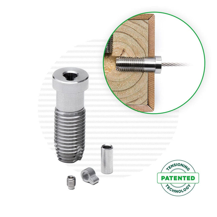Cable Rail Tensioner Kit for Wood Posts Tensioners Cable Bullet XL (1-7/8") 