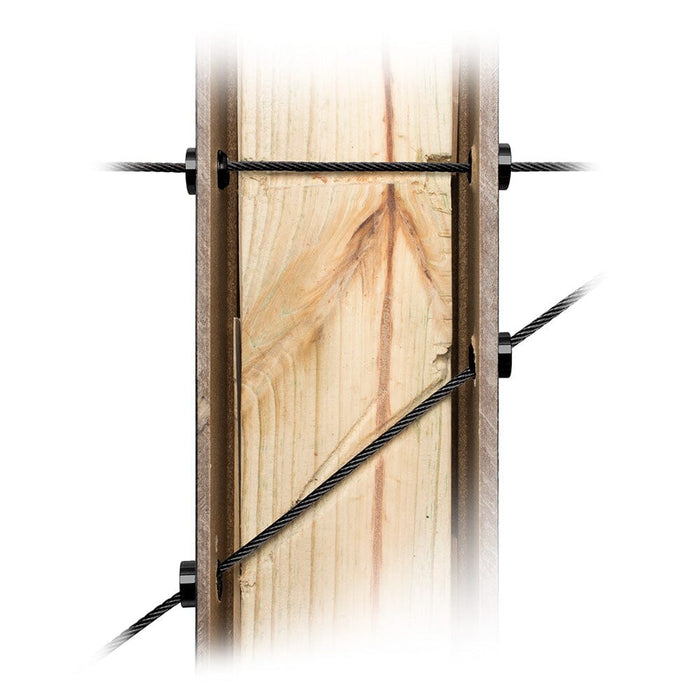 Deluxe Cable Rail Post Hole Cover | Black Finish Cable Bullet 