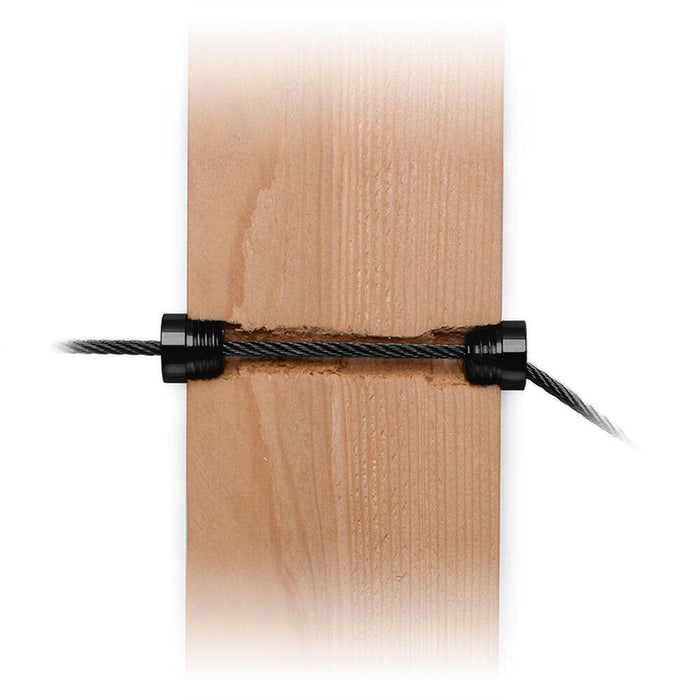 Deluxe Cable Rail Post Hole Cover | Black Finish Cable Bullet 