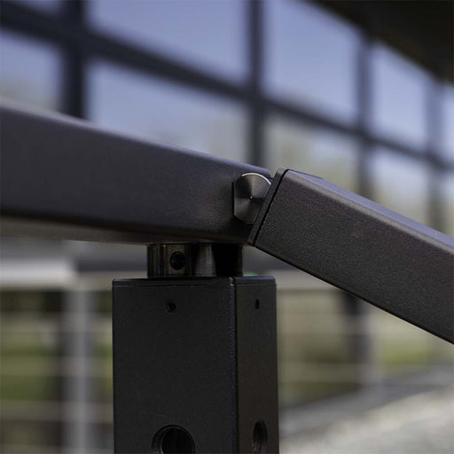 Signature Series Handrail Hinge for Stair Corners | Black Finish Cable Bullet 