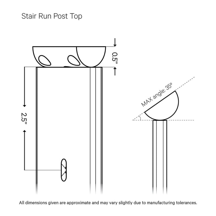 Signature Series Top Mount Cable Railing Line Post | Black Finish Posts Cable Bullet 