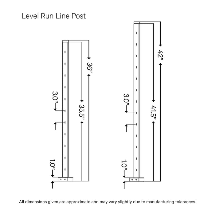 Signature Series Top Mount Cable Railing Line Post | Black Finish Posts Cable Bullet 