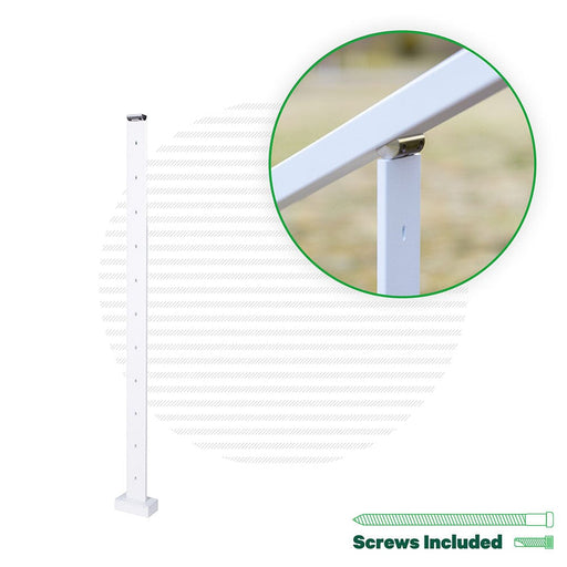 Signature Series Top Mount Cable Railing Line Post Posts Cable Bullet 36" (11 Cables) Flat White (Fine Texture) Stair Run Line Post