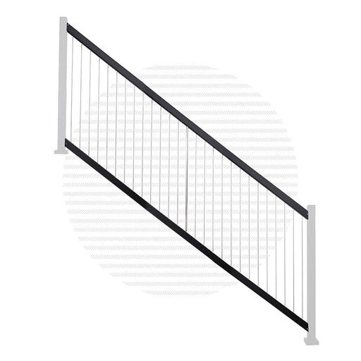 Summit Series Vertical Cable Railing Stair Panel Panels Cable Bullet 34" Flat Black (Fine Texture) Stair Run